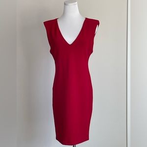 Dress by ALICE + OLIVIA. Vere Sleeveless V-neck Dress, Red (Size 10). NWT
